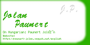 jolan paunert business card